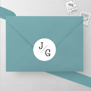 Farmhouse Monogram Wedding Round Sticker