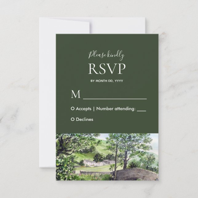 Farmhouse near Thirlmere Wedding Response RSVP (Front)