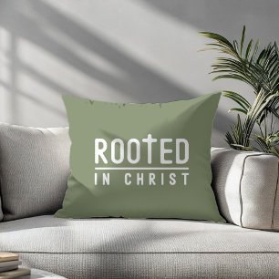 Farmhouse Olive Green Christian Throw Pillow