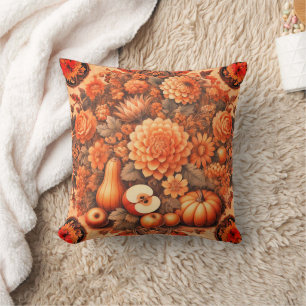 Farmhouse Orange Rustic Vintage Fall Autumn Retro  Cushion
