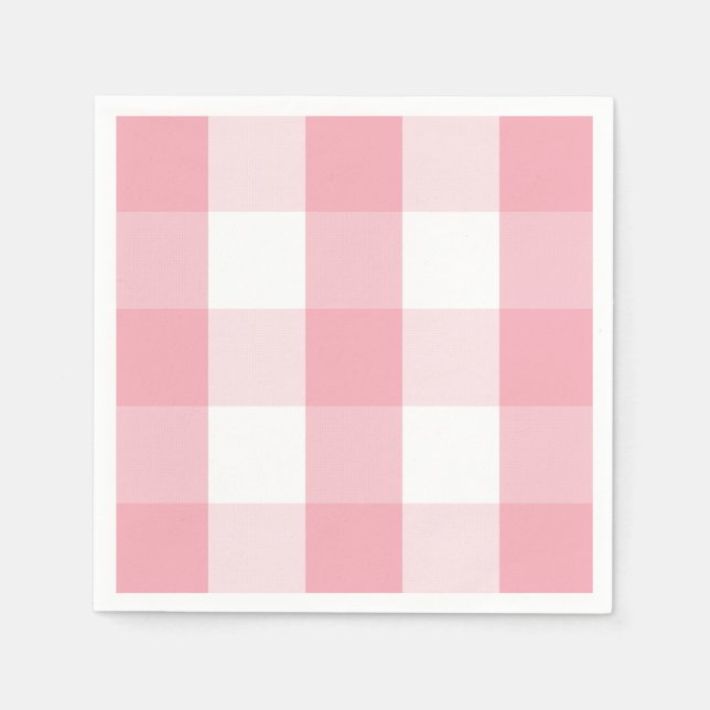 Farmhouse pink white buffalo check napkins (Front)