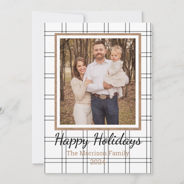 Farmhouse Plaid  Holiday Card (Front)