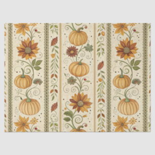 Farmhouse Pumpkin Fall Foliage Autumn Pattern Tissue Paper
