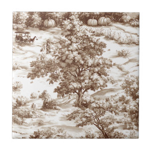 Farmhouse Pumpkin Harvest Countryside Toile (7) Tile