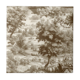Farmhouse Pumpkin Harvest Countryside Toile (8) Tile