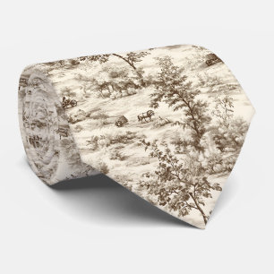 Farmhouse Pumpkin Harvest Countryside Toile Tie