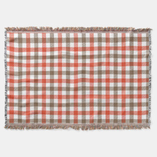 Farmhouse Red and Brown Buffalo Style Plaid Check Throw Blanket