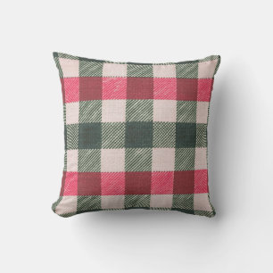 Farmhouse Red and Green Gingham Cushion