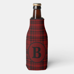 FARMHOUSE RED GINGHAM CHECKERED PLAID   BOTTLE COOLER