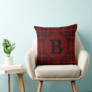 FARMHOUSE RED GINGHAM CHECKERED PLAID CUSHION