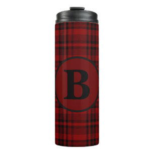 FARMHOUSE RED GINGHAM CHECKERED PLAID THERMAL TUMBLER
