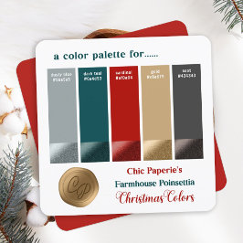 Farmhouse Red & Gold Christmas Colour Palette Card