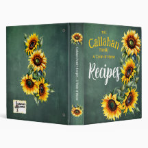 Farmhouse Retro Sunflower Green Chalkboard Recipe