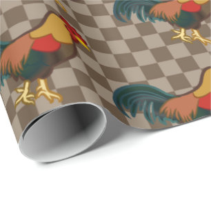 Farmhouse Rooster Design Wrapping Paper