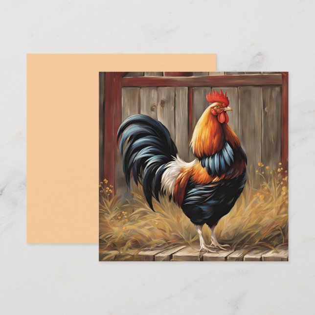 Farmhouse Rooster - Majestic Glory  Holiday Card (Front/Back)