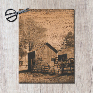Farmhouse Rustic Barn Donkey Decoupage Tissue Paper