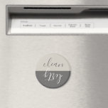 Farmhouse Rustic Beige Grey Dishwasher Magnet<br><div class="desc">Coordinate with a farmhouse style kitchen or any decor with neutral colours,  and keep up with the dishes with this simple dishwasher magnet. Handwritten style script typography words "clean" and "dirty" are on a background of light beige brown and warm grey.</div>