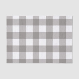 Farmhouse Rustic Grey & White Buffalo Plaid Square Tissue Paper
