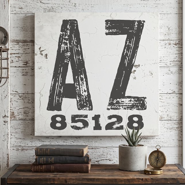 Farmhouse Rustic State Zip Code Arizona Canvas Print (Creator Uploaded)
