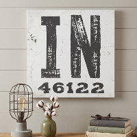 Farmhouse Rustic State Zip Code Indiana