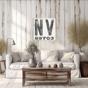 Farmhouse Rustic State Zip Code Nevada Canvas Print