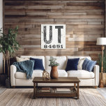 Farmhouse Rustic State Zip Code Utah Canvas Print<br><div class="desc">This rustic sign is a simple way to display your love for home. The zip code can be personalised with any zip code in the state. Makes a great gift. Created by Simply Farmhouse Press.</div>
