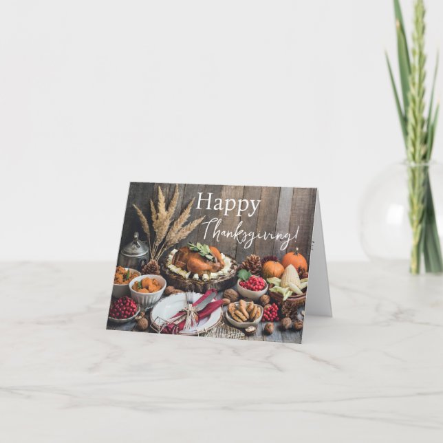 Farmhouse Rustic Thanksgiving Greeting Card (Front)