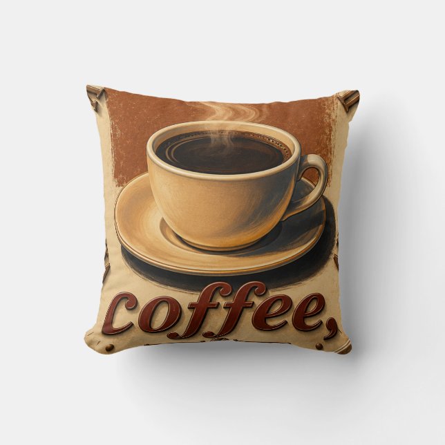  Farmhouse Rustic Vintage Kitchen Coffee Cup  Cushion (Front)