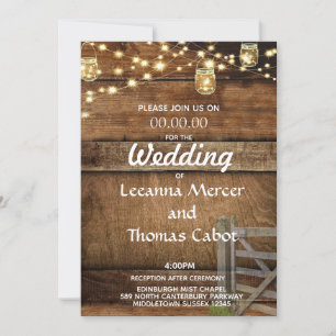 Farmhouse Rustic Wood Gate Wedding Invitation