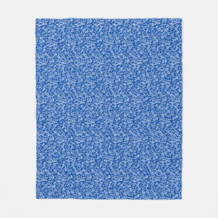 Farmhouse simple floral pattern on blue fleece blanket
