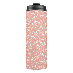 Farmhouse simple floral pattern on pink thermal tumbler