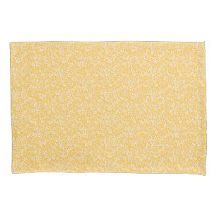 Farmhouse simple floral pattern on yellow pillowcase