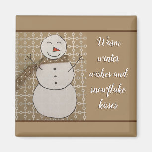 Farmhouse Snowman Christmas Magnet