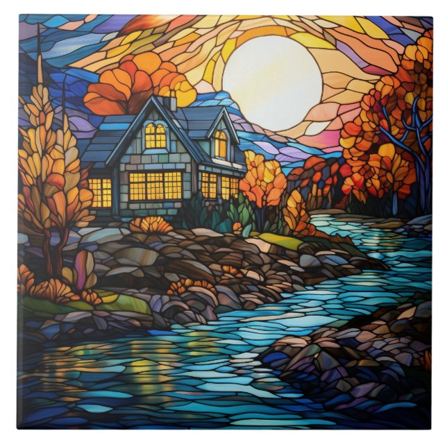 Farmhouse Stained Glass  Tile (Front)