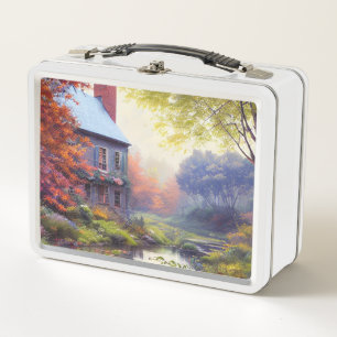 Farmhouse/stream/woods/painting  metal lunch box