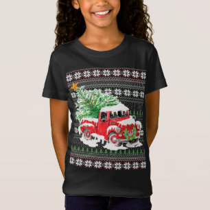 Farmhouse Style Farm Red Christmas Truck Holiday T T-Shirt