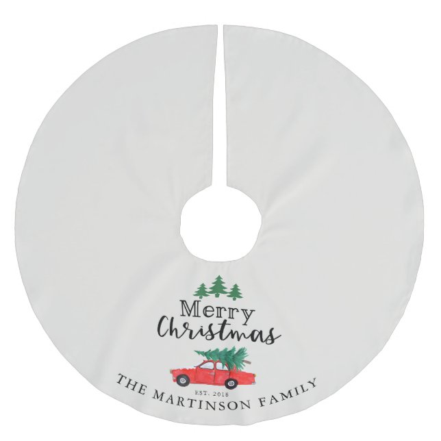 Farmhouse Style | Fresh Christmas Tree on Car Brushed Polyester Tree Skirt (Front)