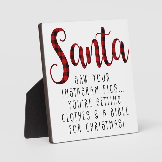 Farmhouse Style Funny Christmas Sign Gift  Plaque (Front)