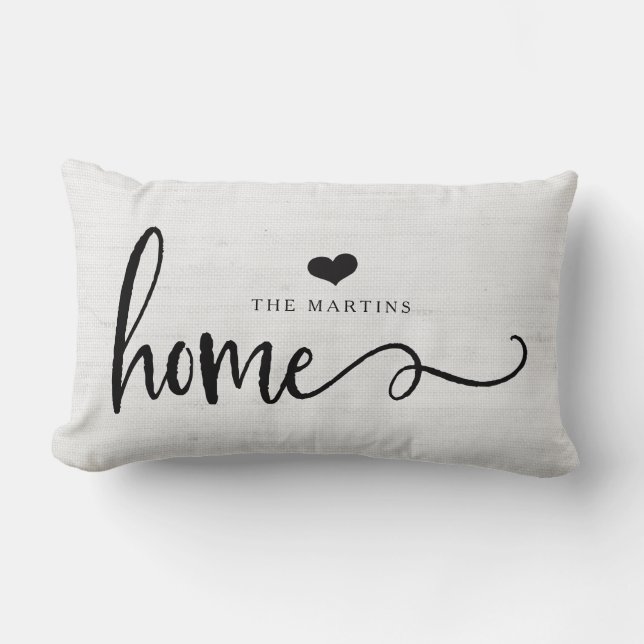 Farmhouse Style Grey Linen Look | Home Lumbar Cushion (Front)