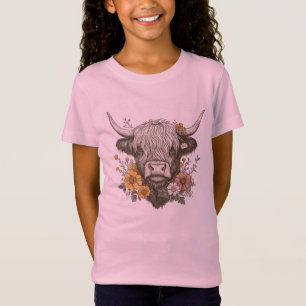 Farmhouse Style Highland Cow Graphic T-Shirt