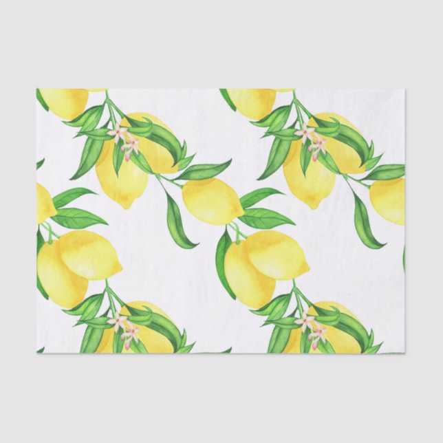 Farmhouse Style Lemon On A Vine Tissue Paper (Front)