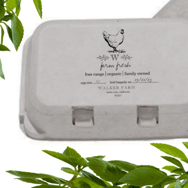 Farmhouse Style Monogram Egg Carton Stamp (Creator Uploaded)