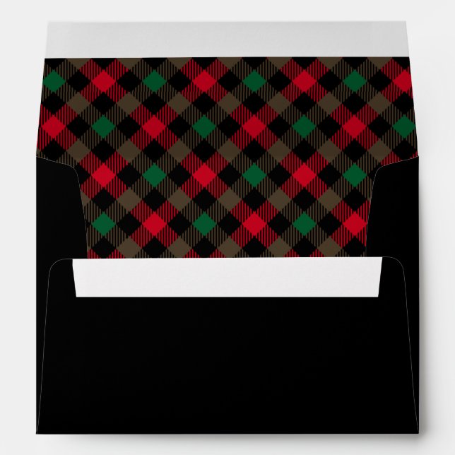 Farmhouse Tartan Plaid Christmas Envelope (Back (Bottom))