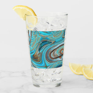 farmhouse  teal blue Woodgrain turquoise swirls Glass