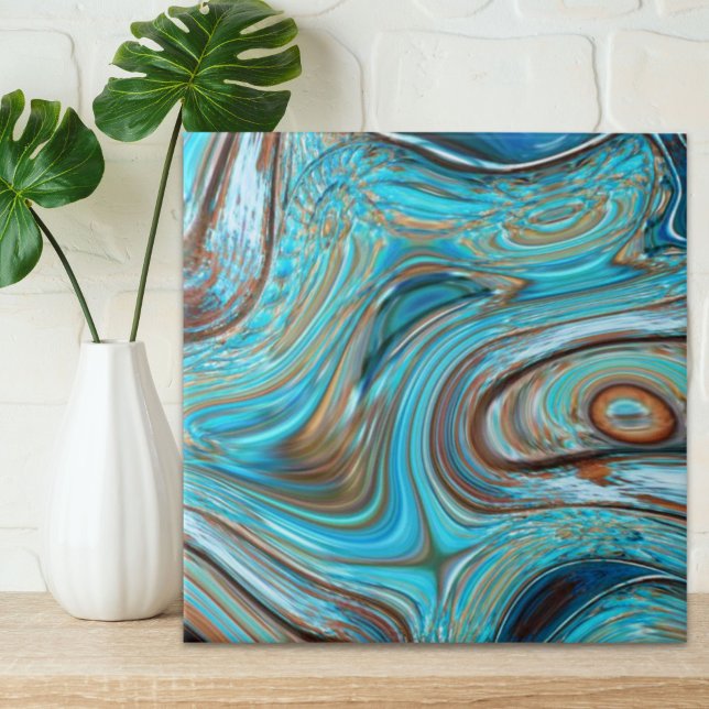 farmhouse  teal blue Woodgrain turquoise swirls Tile (farmhouse teal blue Woodgrain turquoise swirls Ceramic Tile)
