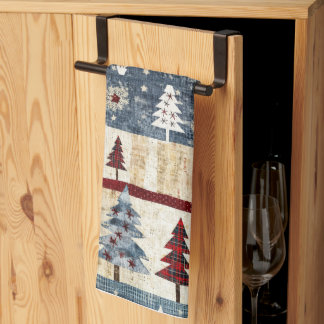 Farmhouse themed Christmas Frosy Forest Tea Towel