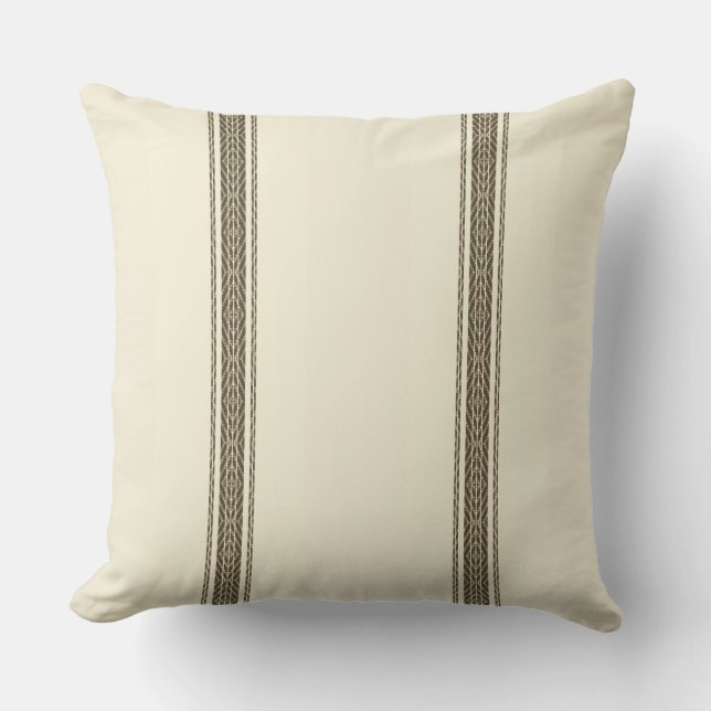 Farmhouse Ticking / Feed Sack Stripe Cushion (Front)