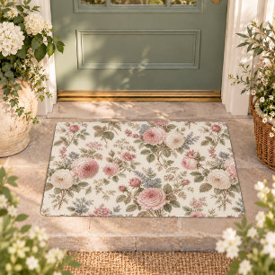 Farmhouse Vintage English Rose Garden Doormat