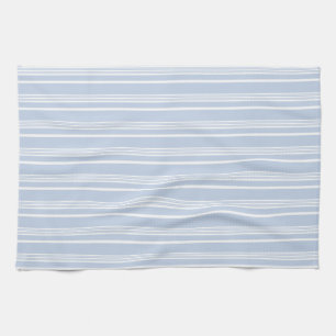 Farmhouse Vintage French Ticking Stripe Blue White Tea Towel