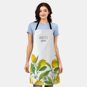 Farmhouse Watercolor yellowlemon personalised Apron